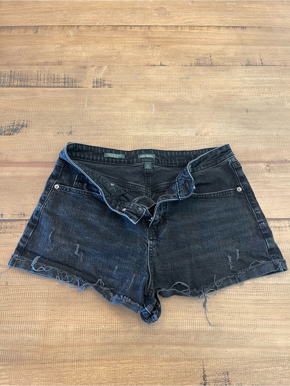 wild fable Black Distressed Denim Jean Shorts